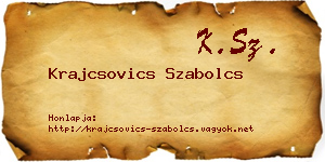 Krajcsovics Szabolcs névjegykártya