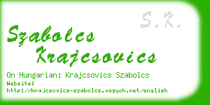szabolcs krajcsovics business card